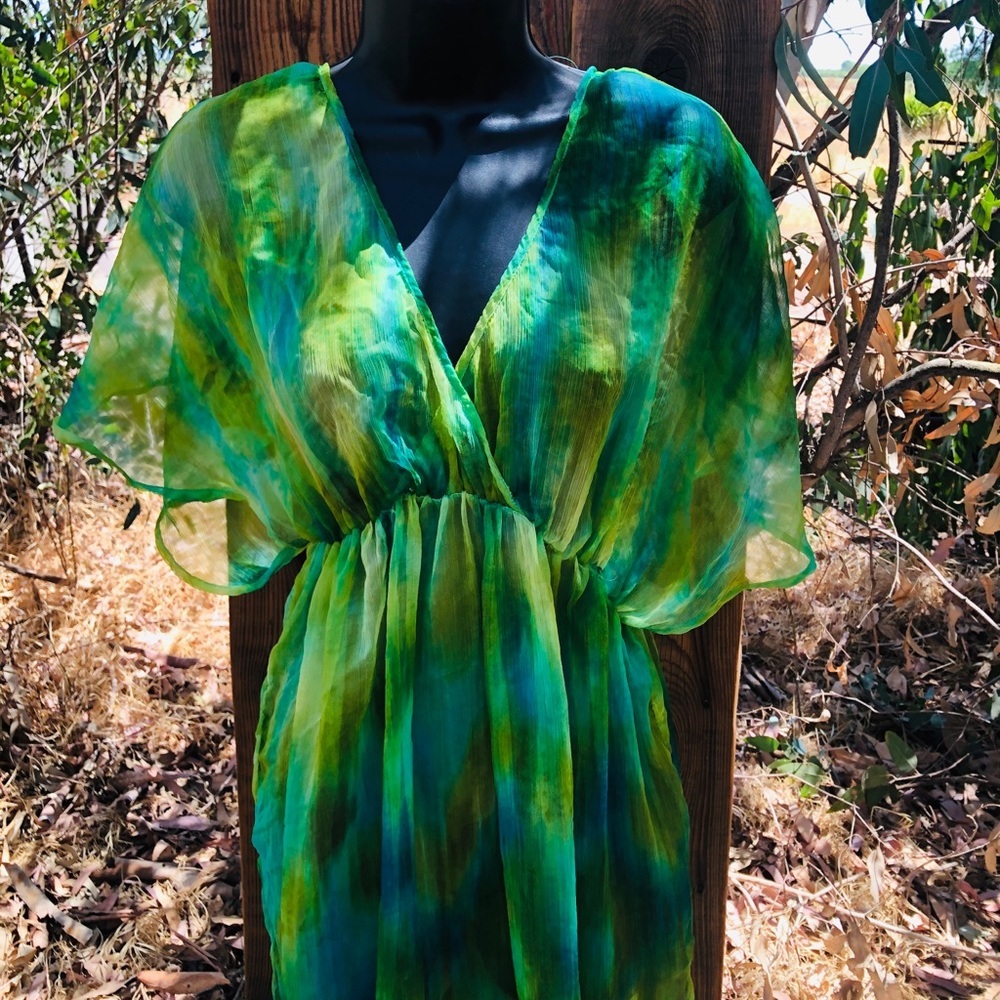 vibrant green/turquoise bathing suit cover